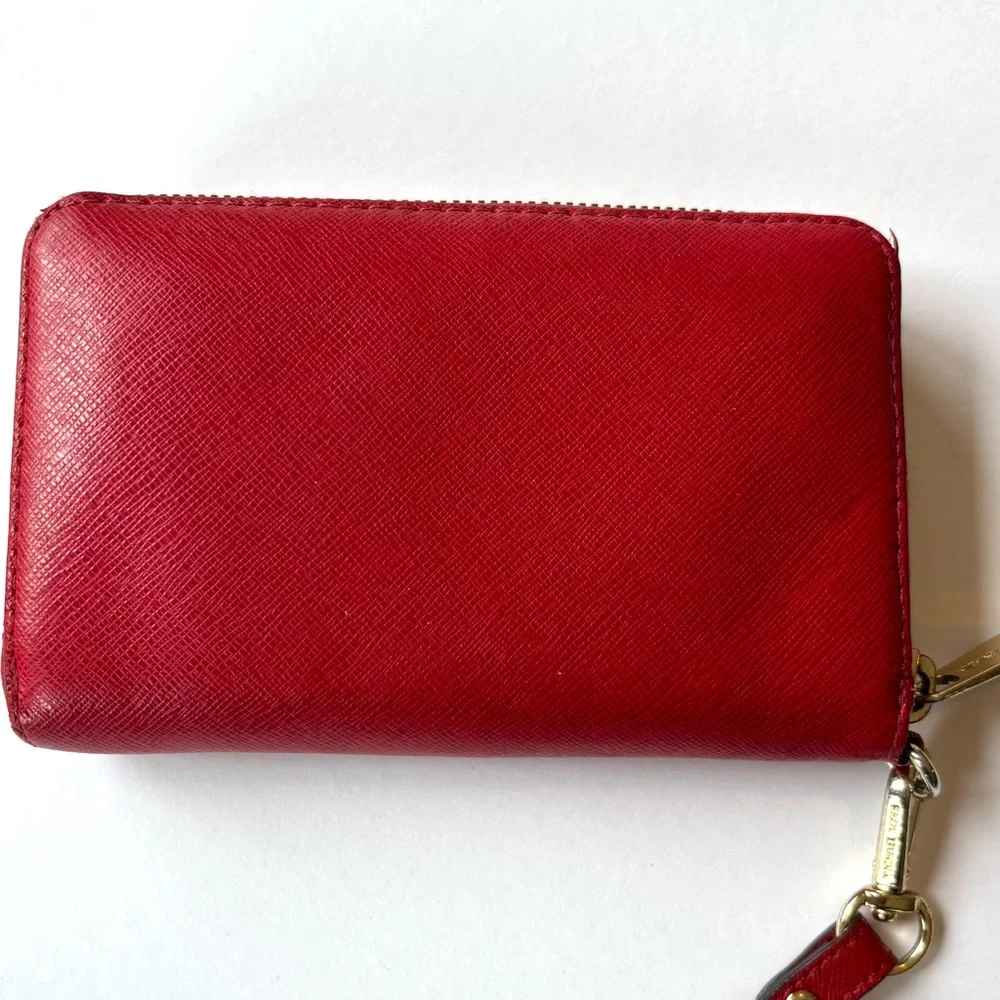 Michael Kors Red Zip Around Wristlet/Wallet